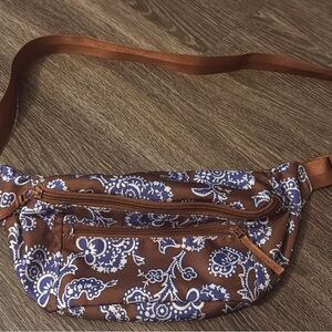 Brown and Blue Patterned Women's Belt Bag